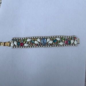 Vintage Milkglass & Multicolor Bracelet